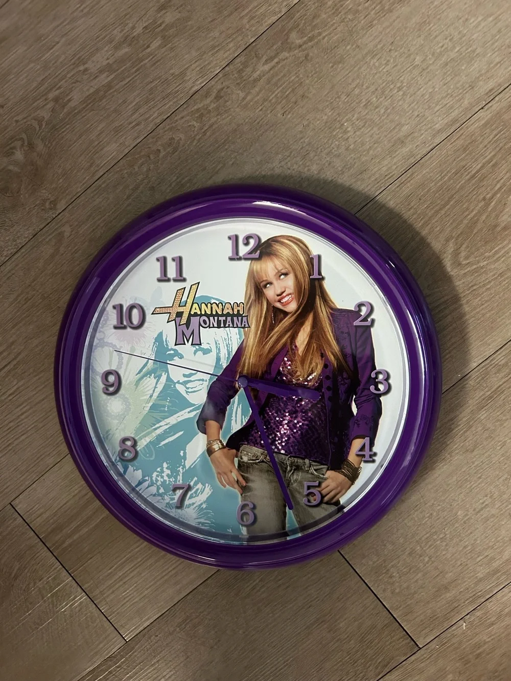 Hannah Montana Purple Frame Wall Clock Decor